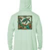 UPF 50+ Seagrass Hoodie with Turtle Design, XS.