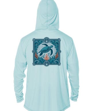 Blue Current Cruiser UPF 50+ Hoodie for sun protection.