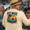 Sun protection shirt with Key West design, perfect for beach and outdoor activities.