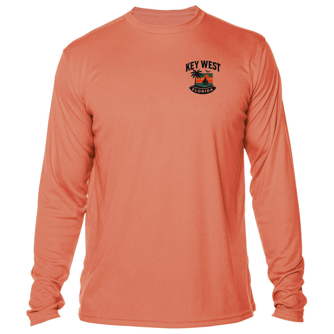 Sun protection long sleeve shirt with Key West logo.