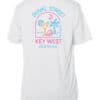 Bright UPF 50+ sun shirt featuring Duval Street, Key West, palm trees, and tropical drink design.