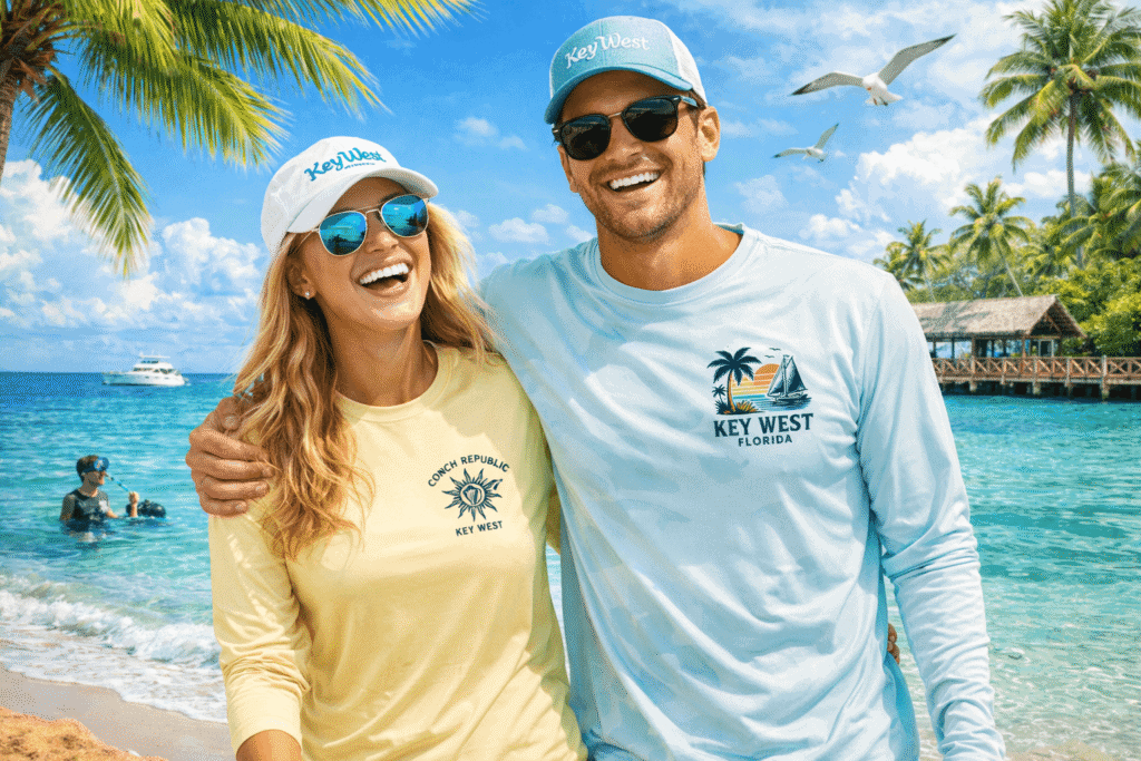 Sun Shirts with Key West Logo for Men and Women.