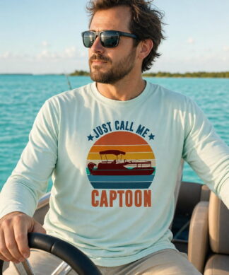 Key West Sun Shirts just call me captoon Long Sleeve worn on the water in the Florida Keys