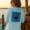 Key West Sun Shirts music love Hoodie worn on the water in the Florida Keys