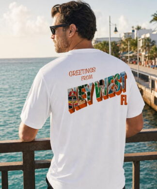 Key West Sun Shirts post card from key west Short Sleeve worn on the water in the Florida Keys