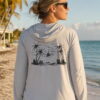 Key West Sun Shirts sails n palms Hoodie worn on the water in the Florida Keys