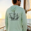 Key West Sun Shirts tall ship Hoodie worn on the water in the Florida Keys