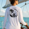 Key West Sun Shirts tropical sailboat silhouette Long Sleeve worn on the water in the Florida Keys